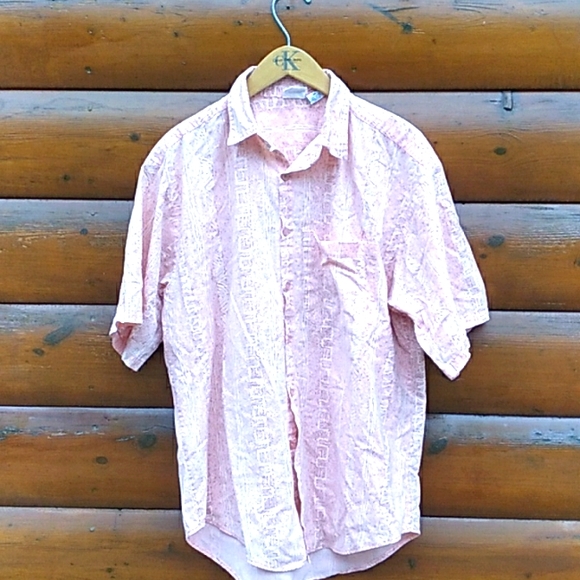 PEACH Button Up  Sz Med 80's - Picture 3 of 14